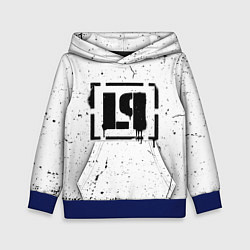 Толстовка-худи детская Linkin Park брызги краски, цвет: 3D-синий