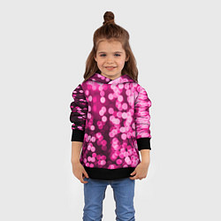 Толстовка-худи детская Розовые блестки, цвет: 3D-черный — фото 2