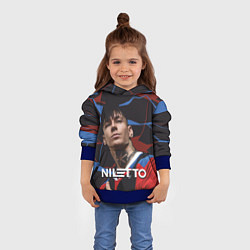 Толстовка-худи детская Нилетто и красно-синие разводы, цвет: 3D-синий — фото 2
