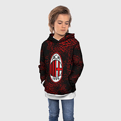 Толстовка-худи детская Ac milan фк милан logo, цвет: 3D-белый — фото 2