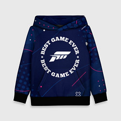 Толстовка-худи детская Символ Forza Horizon и надпись Best Game Ever, цвет: 3D-черный