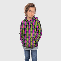 Толстовка-худи детская Striped multicolored pattern Сердце, цвет: 3D-меланж — фото 2