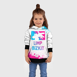 Толстовка-худи детская Limp Bizkit Neon Gradient, цвет: 3D-черный — фото 2