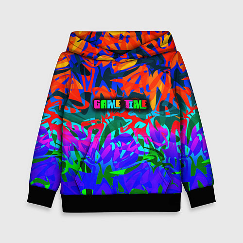Детская толстовка Game time Абстрактный пятнистый узор / 3D-Черный – фото 1