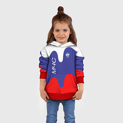 Толстовка-худи детская МЧС - флаг России, цвет: 3D-красный — фото 2
