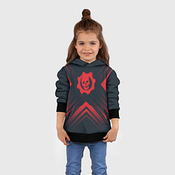 Толстовка-худи детская Красный Символ Gears of War на темном фоне со стре, цвет: 3D-черный — фото 2