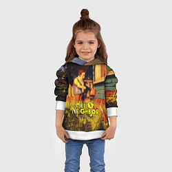Толстовка-худи детская Hello Neighbor Привет сосед Сосед поливает, цвет: 3D-белый — фото 2