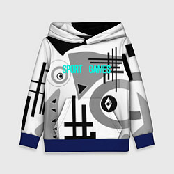 Детская толстовка SPORT GAMES черно-белый абстрактный узор