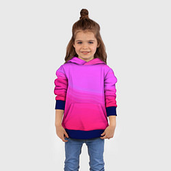 Толстовка-худи детская Neon pink bright abstract background, цвет: 3D-синий — фото 2