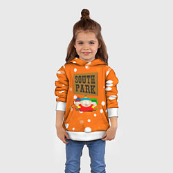 Толстовка-худи детская Южный Парк на фоне кружков, цвет: 3D-белый — фото 2