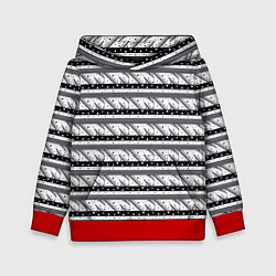 Детская толстовка Черные и белые полосы и звезды