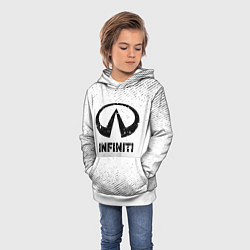 Толстовка-худи детская Infiniti с потертостями на светлом фоне, цвет: 3D-белый — фото 2
