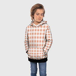 Толстовка-худи детская Light beige plaid fashionable checkered pattern, цвет: 3D-черный — фото 2