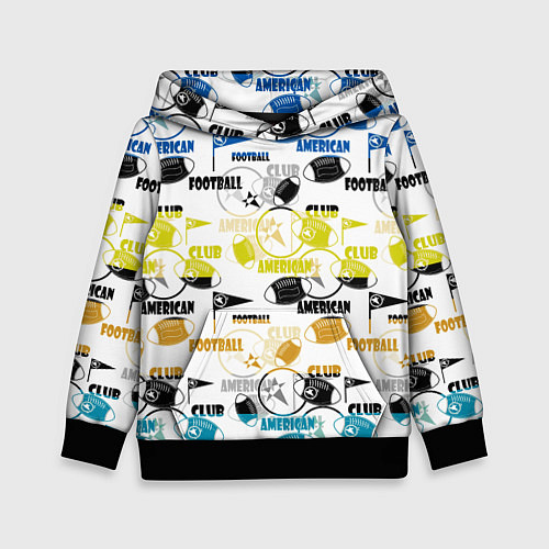 Детская толстовка American football sports pattern / 3D-Черный – фото 1