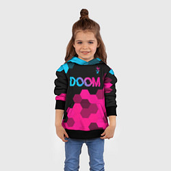 Толстовка-худи детская Doom Neon Gradient, цвет: 3D-черный — фото 2