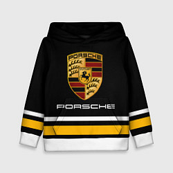 Толстовка-худи детская PORSCHE - Две линии, цвет: 3D-белый