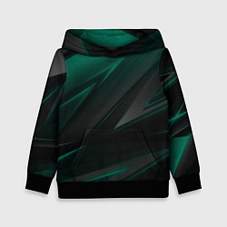 Толстовка-худи детская Бирюзовый черный фон, цвет: 3D-черный