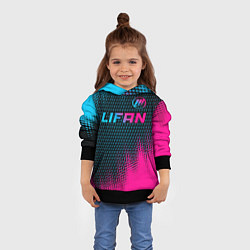 Толстовка-худи детская Lifan Auto Neon Gradient, цвет: 3D-черный — фото 2