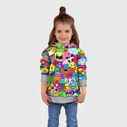 Толстовка-худи детская Монстрики Nastiprazdnik, цвет: 3D-меланж — фото 2