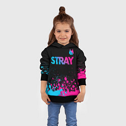 Толстовка-худи детская Stray - neon gradient logo, цвет: 3D-черный — фото 2