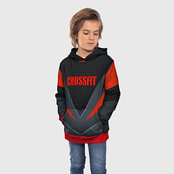 Толстовка-худи детская CrossFit - Техно броня, цвет: 3D-красный — фото 2