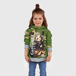 Толстовка-худи детская Саю-девочка с хвостиком, цвет: 3D-меланж — фото 2