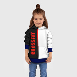 Толстовка-худи детская Кроссфит - черный и белый, цвет: 3D-синий — фото 2