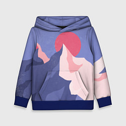 Детская толстовка Пейзаж гор и леса в стиле ретро