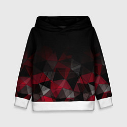 Толстовка-худи детская Черно-красный геометрический, цвет: 3D-белый