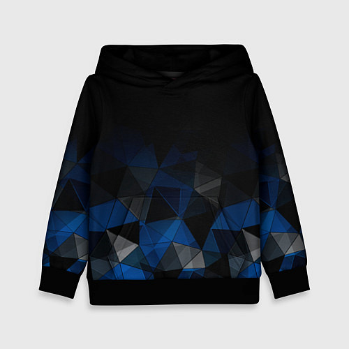 Детская толстовка Черно-синий геометрический / 3D-Черный – фото 1