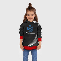 Толстовка-худи детская Volkswagen абстракция, цвет: 3D-красный — фото 2