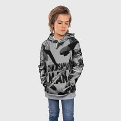 Толстовка-худи детская Chainsaw man comix, цвет: 3D-меланж — фото 2