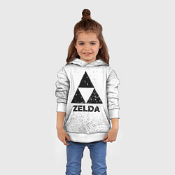 Толстовка-худи детская Zelda с потертостями на светлом фоне, цвет: 3D-белый — фото 2
