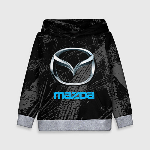 Детская толстовка Mazda - следы шин / 3D-Меланж – фото 1