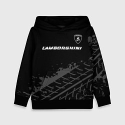 Толстовка-худи детская Lamborghini speed на темном фоне со следами шин: с, цвет: 3D-черный