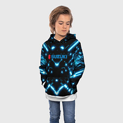 Толстовка-худи детская Сузуки - абстракция, цвет: 3D-белый — фото 2