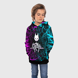 Толстовка-худи детская Stray - neon, цвет: 3D-черный — фото 2