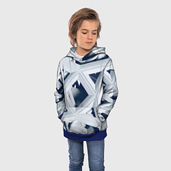 Толстовка-худи детская Абстрактное множество металлический пластин, цвет: 3D-синий — фото 2