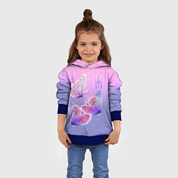 Толстовка-худи детская BTS красивые бабочки, цвет: 3D-синий — фото 2