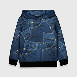 Толстовка-худи детская Джинсовка jeans, цвет: 3D-черный