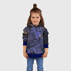 Толстовка-худи детская Blue with black stripes pattern, цвет: 3D-синий — фото 2