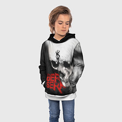 Толстовка-худи детская Berserk - Череп с клеймом жертвы, цвет: 3D-белый — фото 2
