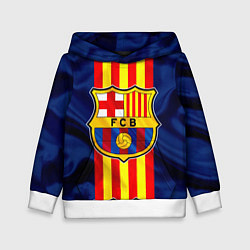 Толстовка-худи детская Фк Барселона Лого, цвет: 3D-белый