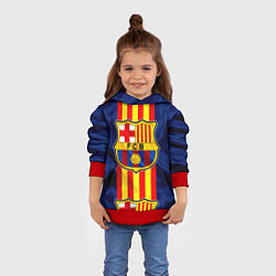 Толстовка-худи детская Фк Барселона Лого, цвет: 3D-красный — фото 2