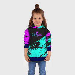 Толстовка-худи детская КС ГО - НЕОН, цвет: 3D-синий — фото 2