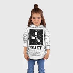 Толстовка-худи детская Rust с потертостями на светлом фоне, цвет: 3D-белый — фото 2