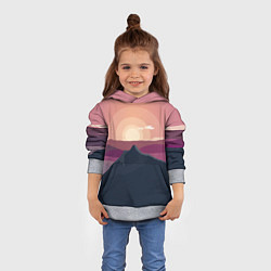Толстовка-худи детская Горы восход солнца Mountain landscape, цвет: 3D-меланж — фото 2