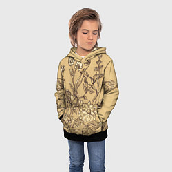 Толстовка-худи детская Флора рисунок, цвет: 3D-черный — фото 2