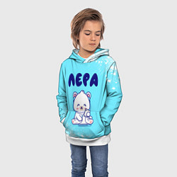 Толстовка-худи детская Лера белый мишка, цвет: 3D-белый — фото 2