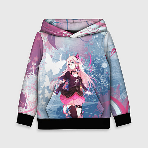 Детская толстовка Девушка аниме с бабочками / 3D-Черный – фото 1